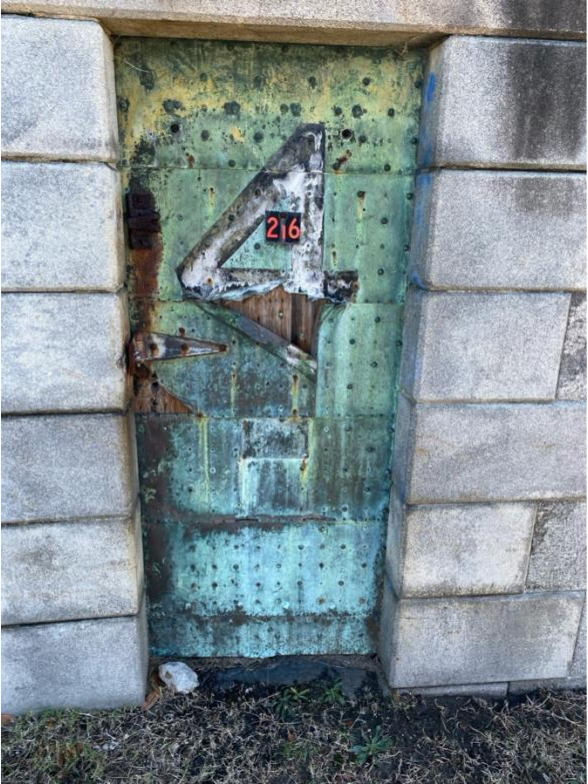 Door on old storage building