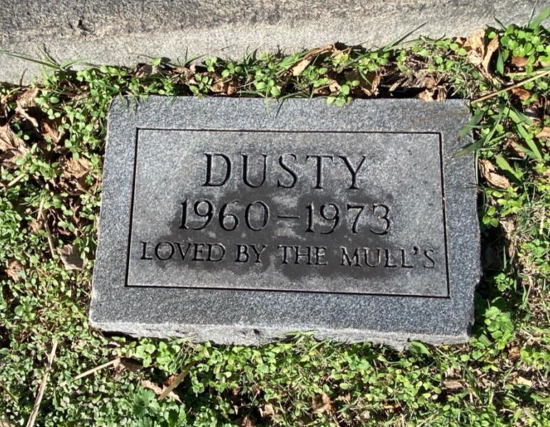 Pet grave at Fort Monroe pet cemetery.