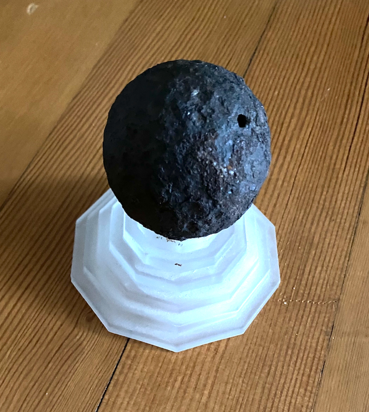 Small 3” Cannonball found by Port Gamble S'Klallam Tribal Member and Elder Daryl Sullivan