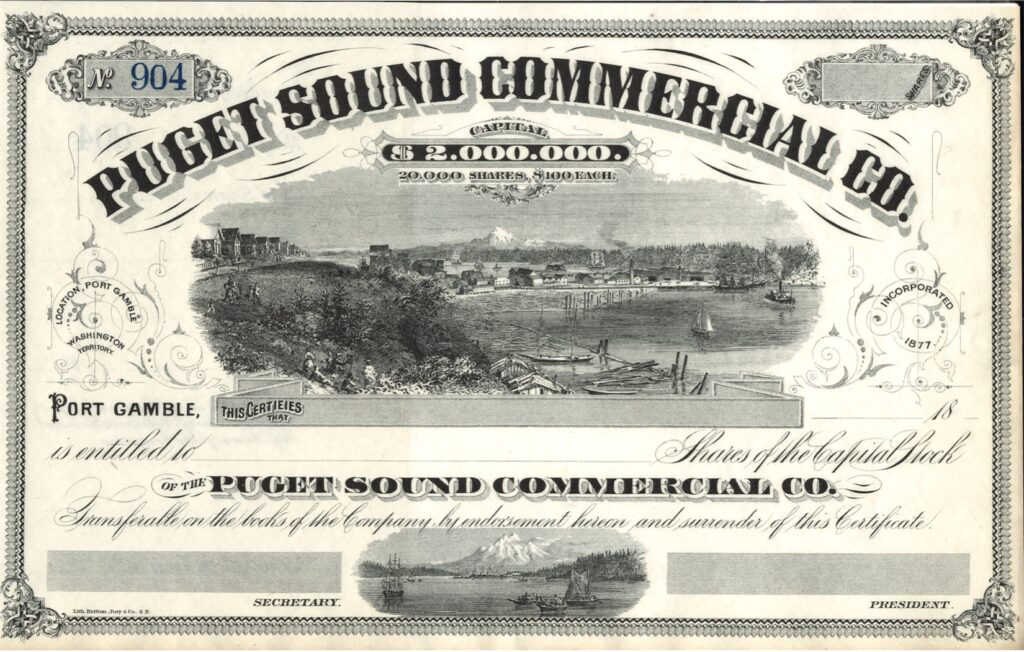 Port Gamble Mill Stock Certificate