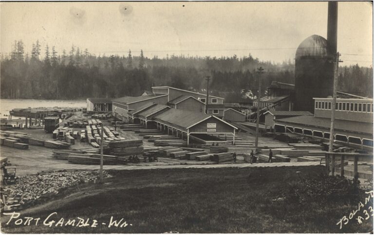 Postcard of Port Gamble Mill site early 20th Century