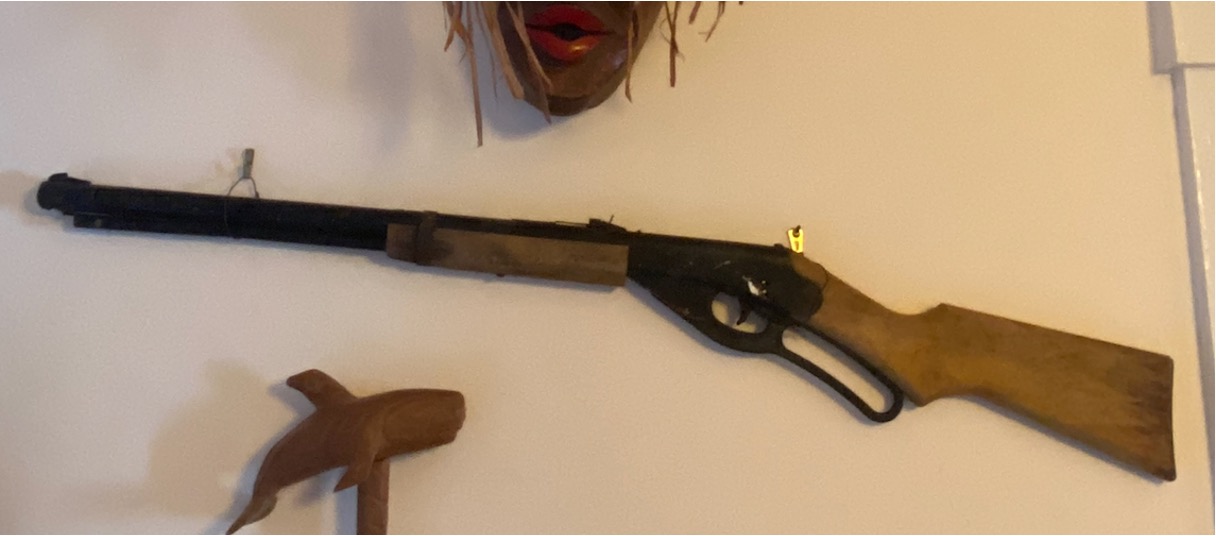 Uncle Ivar’s BB gun on the wall at my home