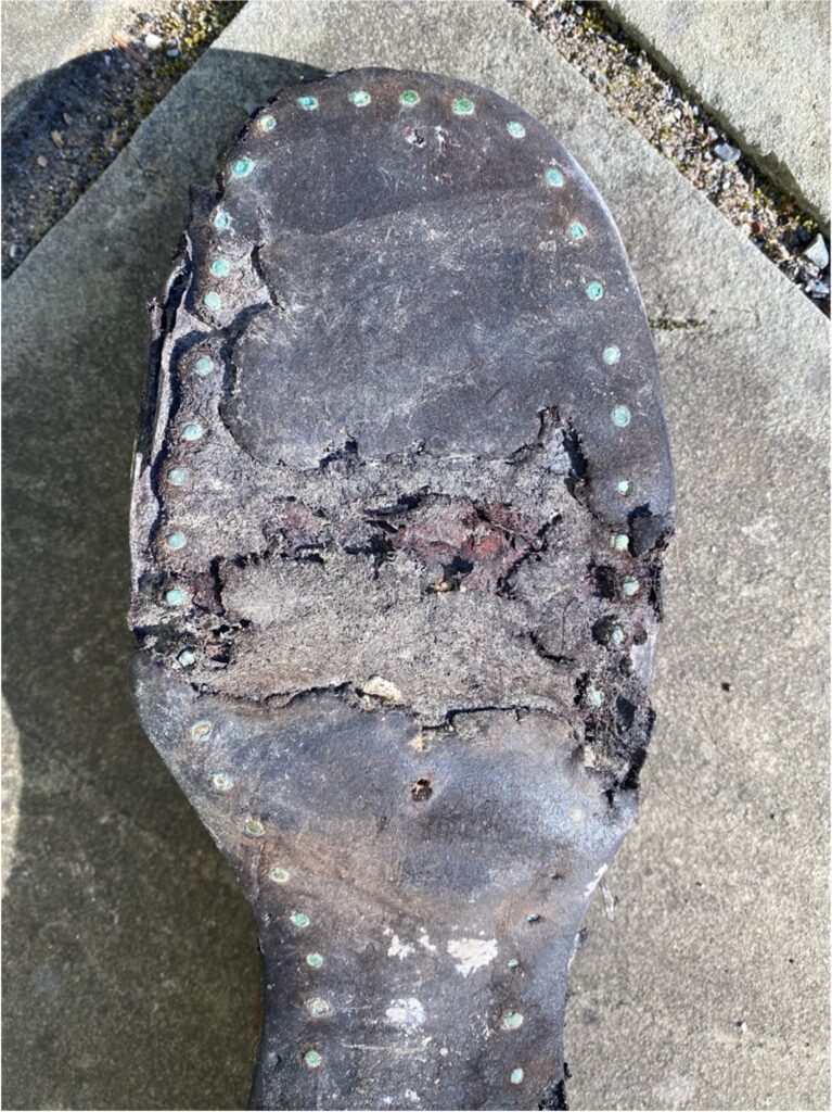 sub sole with brass tacks