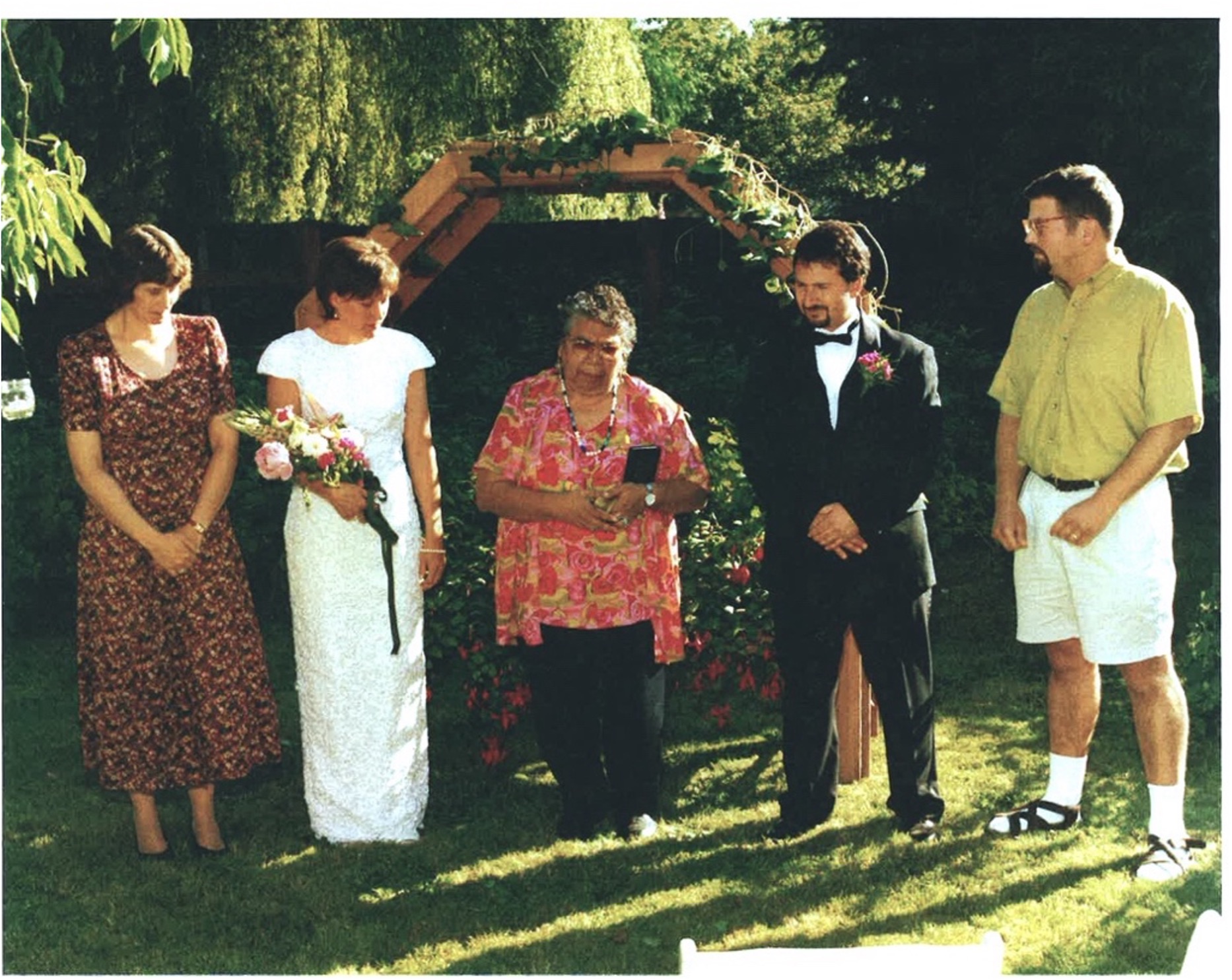 Leota Pablo, a Shaker Church ordained minister, presided over my wedding in 1998